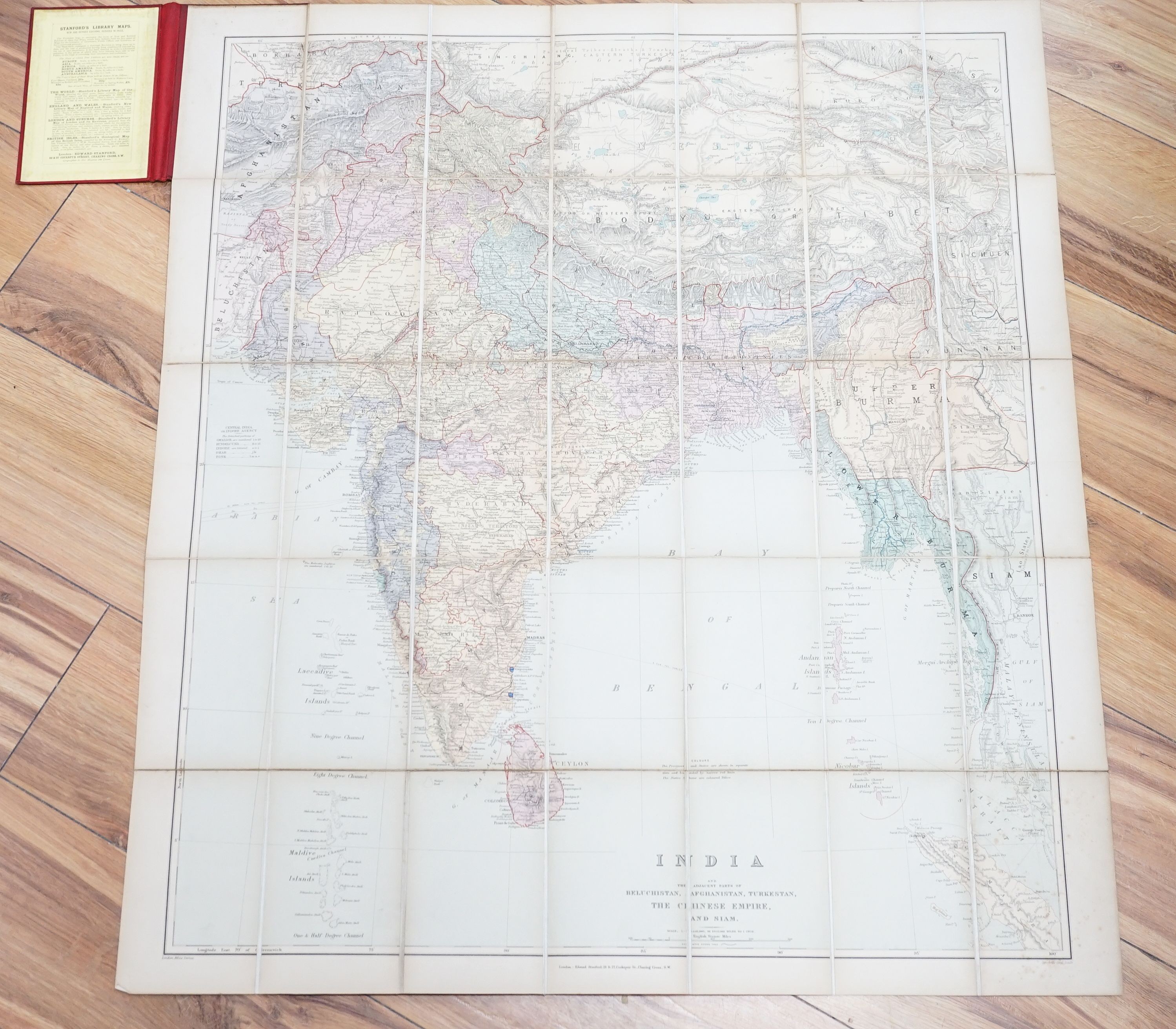Collins, Henry George - Collins Standard Map of London, published by Edward Stanford, circa 1877; Stanford’s Portable [map of] India, 86 miles to 1 inch, (circa 1876) (2)